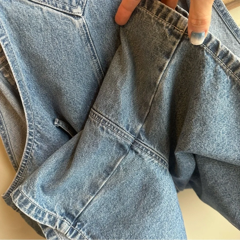Vintage 90s Mickey & Pluto Overalls Embroidered Disney Denim Shortalls - Picture 6 of 6